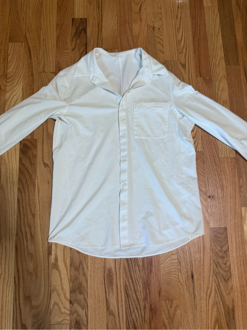 Lululemon Shirt Medium White Commission Long Sleeve Button Down Athletic Fit Men - Picture 3 of 9